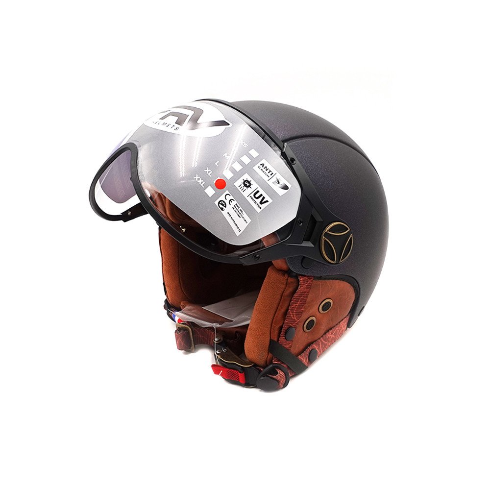 Casque JET vert mat caméléon (taille XS à XXL) (S)