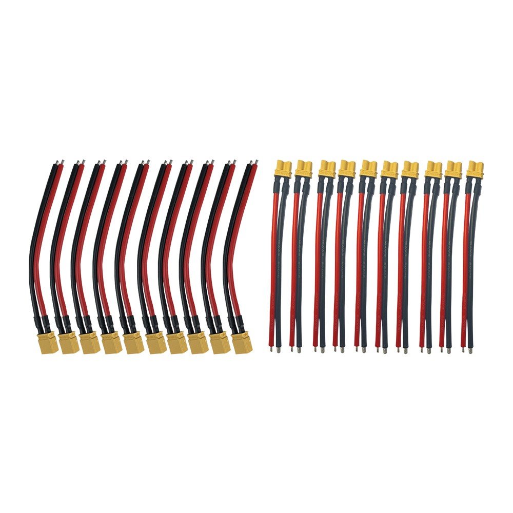 Pack Prises XT30 Avec Cables X10 males + X10 femelles